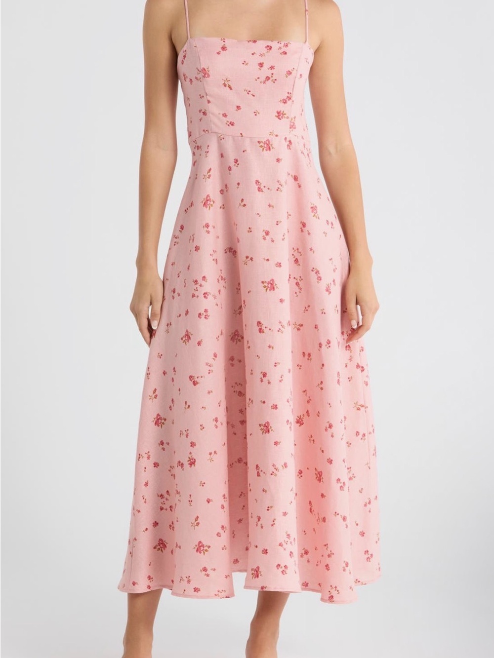 Reformation Pink Floral Maxi Slip Dress